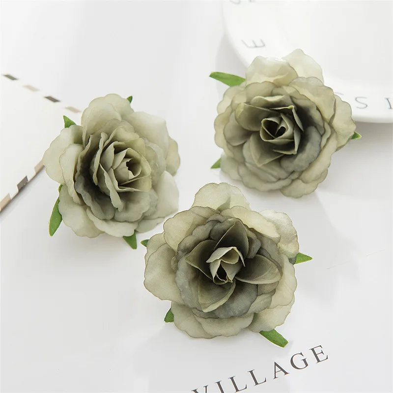 6.5cm Faux Flower Heads Mini Flower Spring Artificial Silk Roses For