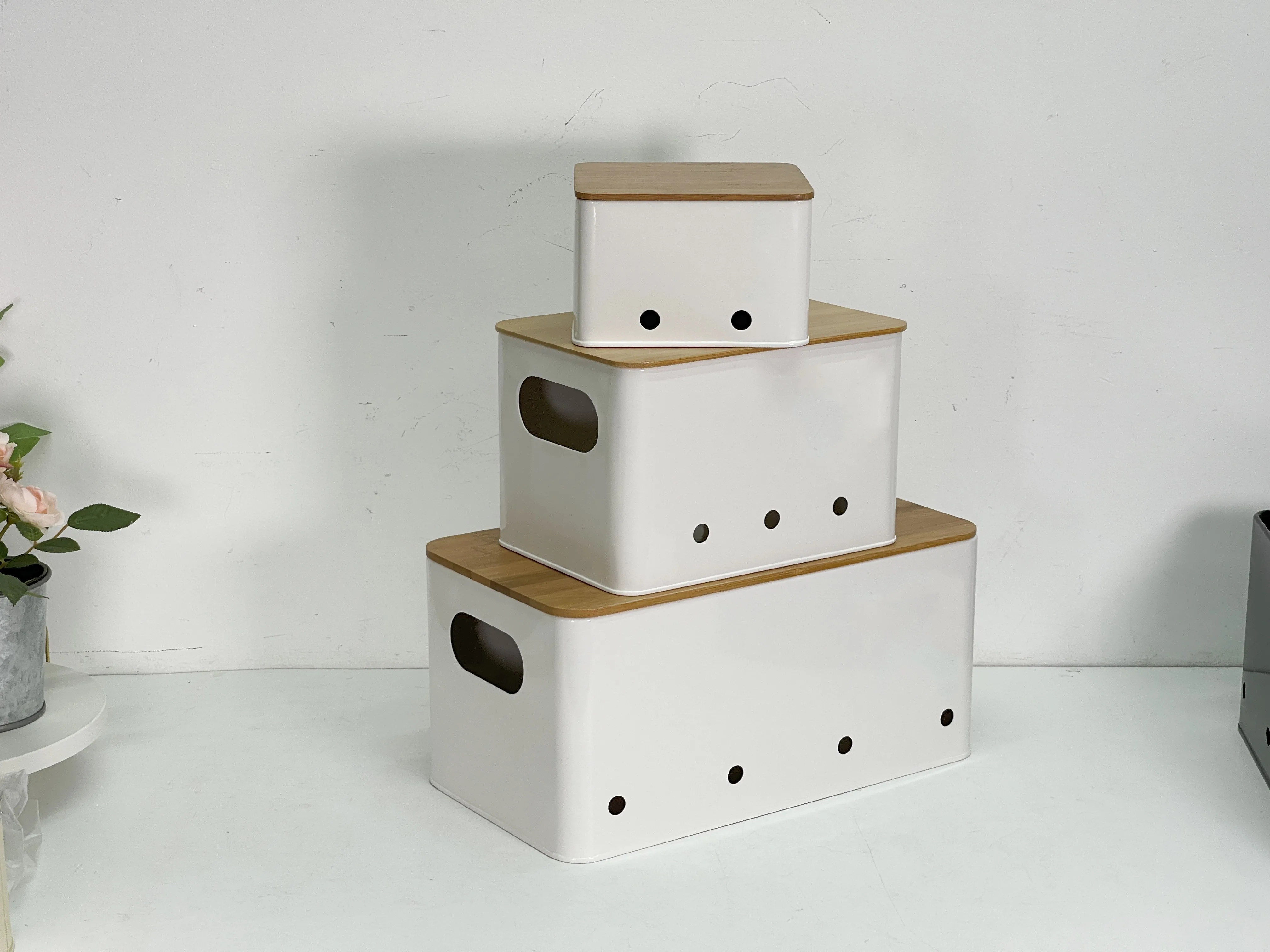 New Design Rectangular Farmhouse Metal Potato,Onion And Garlic Storage