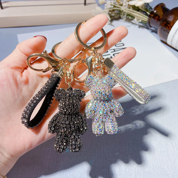 Source Hot Sell High Quality Crystal Key Chains Rhinestone Teddy Bear  Keychain Leather Key Chain Metal Key Chain on m.