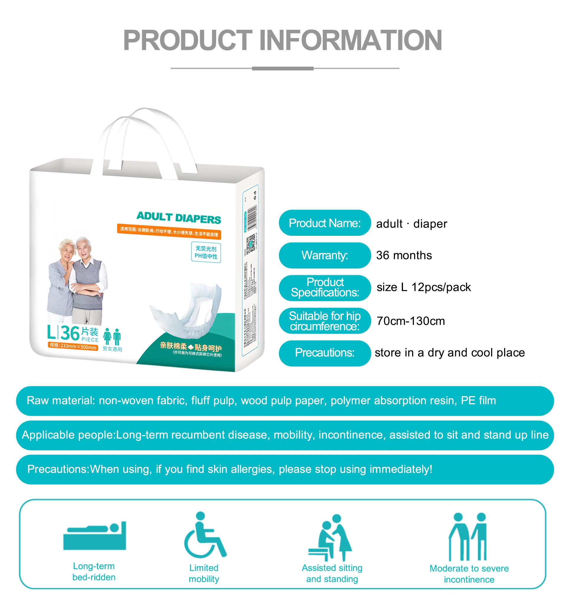 Abdl Disposable Adult Diapers,Soft And Versatile For Men And Women,Xxl