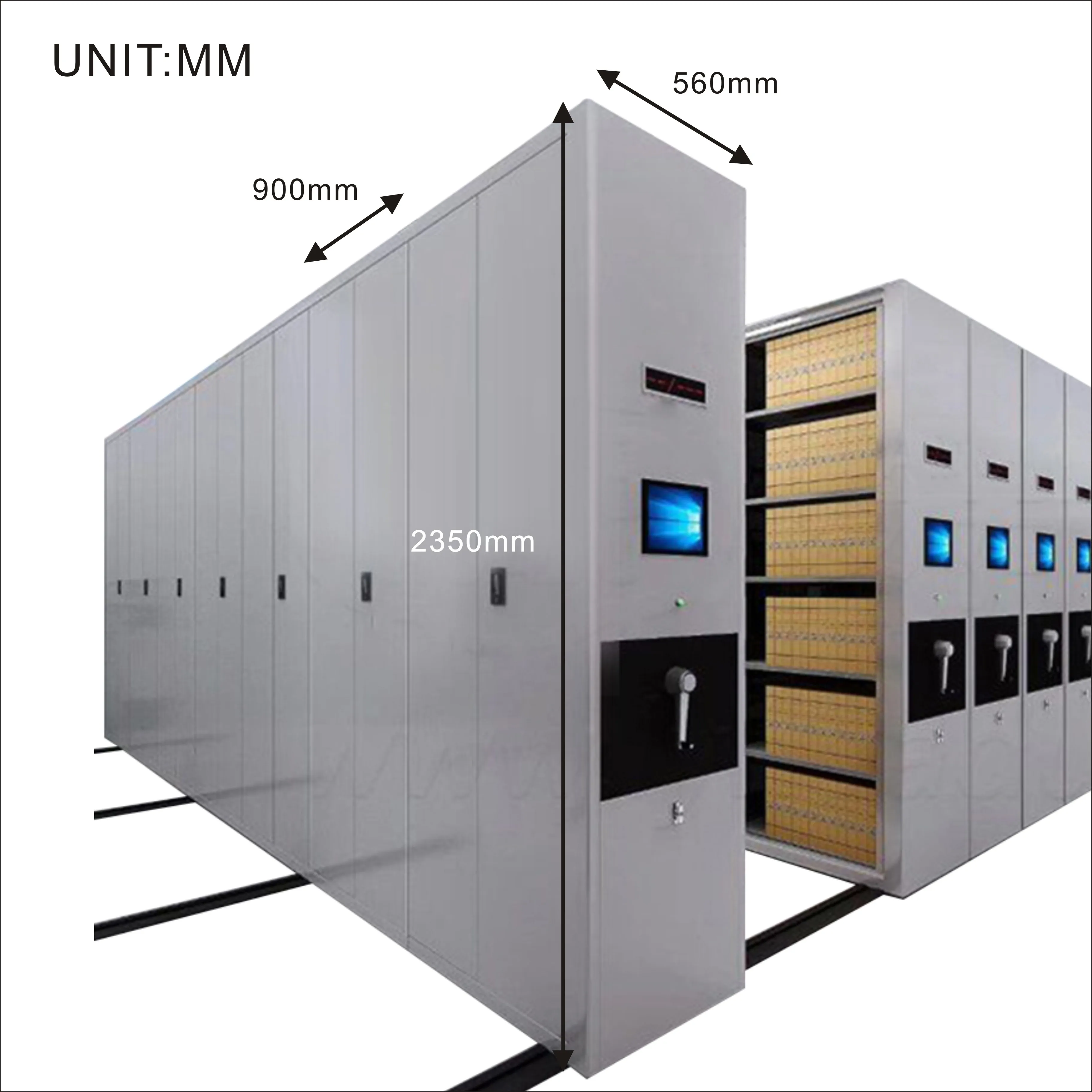 Compact Archive Cabinet Metal Shelves Dense Frame Heavy Office Furniture File Storage Mobile Cabinet Mobile Archive Cabinet