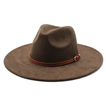 Men Suede Fedora Hats With Covered Edge Wholesale Flat Wide Brim Mexican Panama Hat