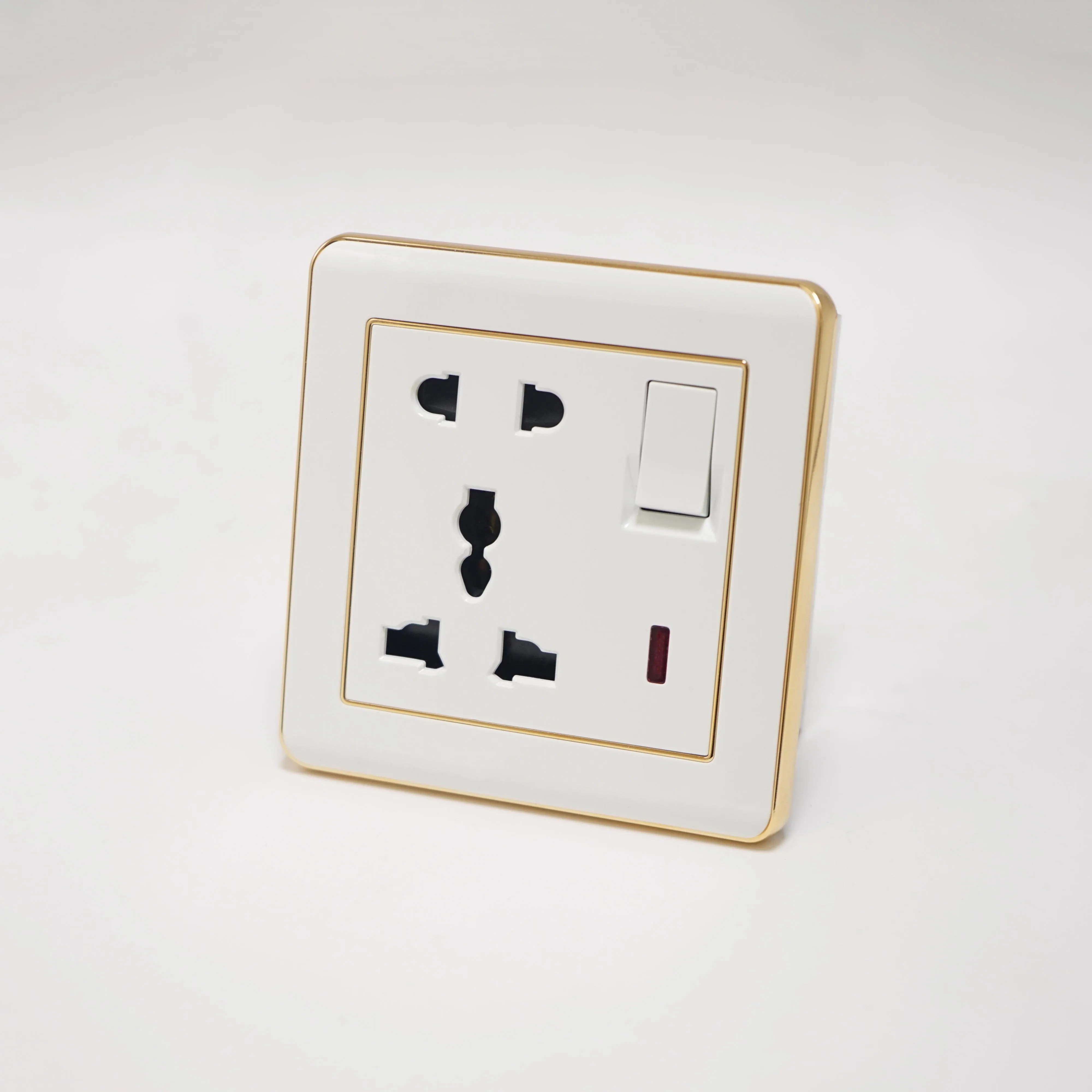 V8 Range 1 Gang Switch +5 Pin Socket + Neon White Color Silver ...
