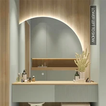 Wall Mounted Irregular Shaped Defogger Smart Touch Switch Bathroom Led Mirror