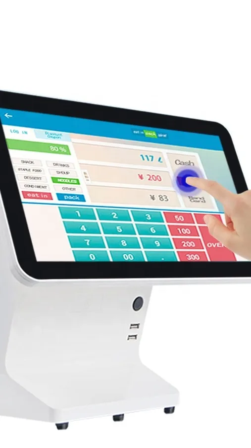 Windows10 15.6นิ้ว Caisse Enregistreuse สัมผัสหน้าจอ Android เครื่อง