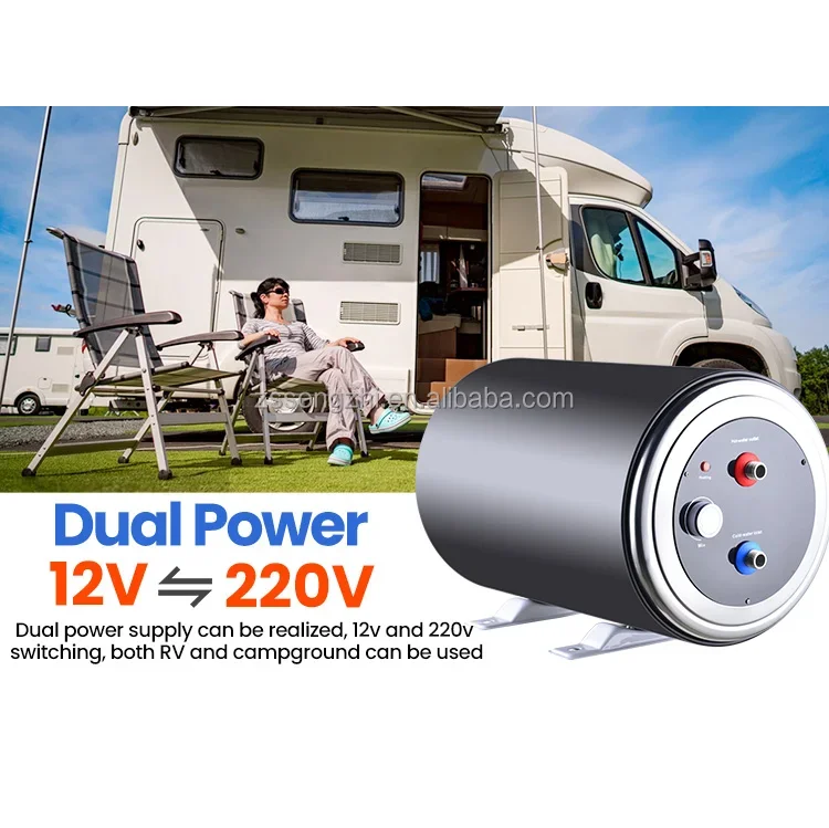 10L 12V RV Battery Powered Storage Electric Water Heater with Plastic Housing for Car Outdoor Household & Hotel Use