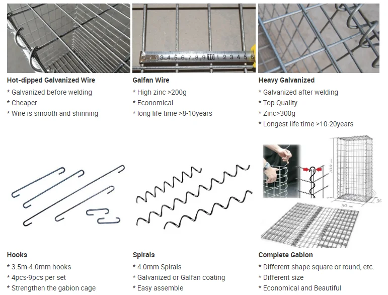 Xinboyuan stone cage fence retaining wall welded galvanized gabion baskets welded gabion box mesh wire gabion basket