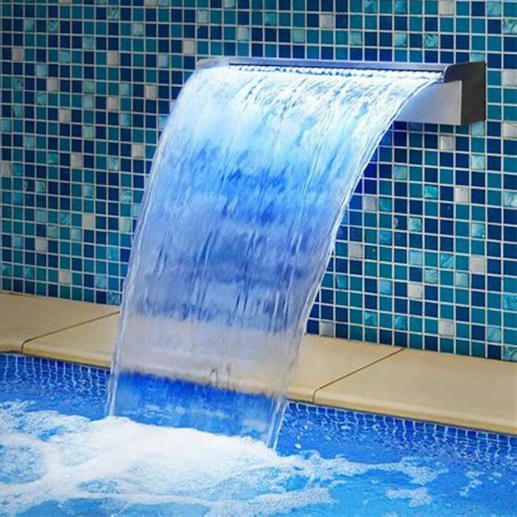 Piscina en cascada de acero inoxidable, Piscina de paisaje Decoración de  pared de agua para piscina, salida de cascada - AliExpress