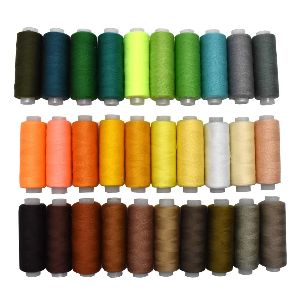 Sewing Threads 250 Yard per Spools Polyester Sewing Supplies Kits for Hand Machine Sewing (60 Spools 30 Colors)