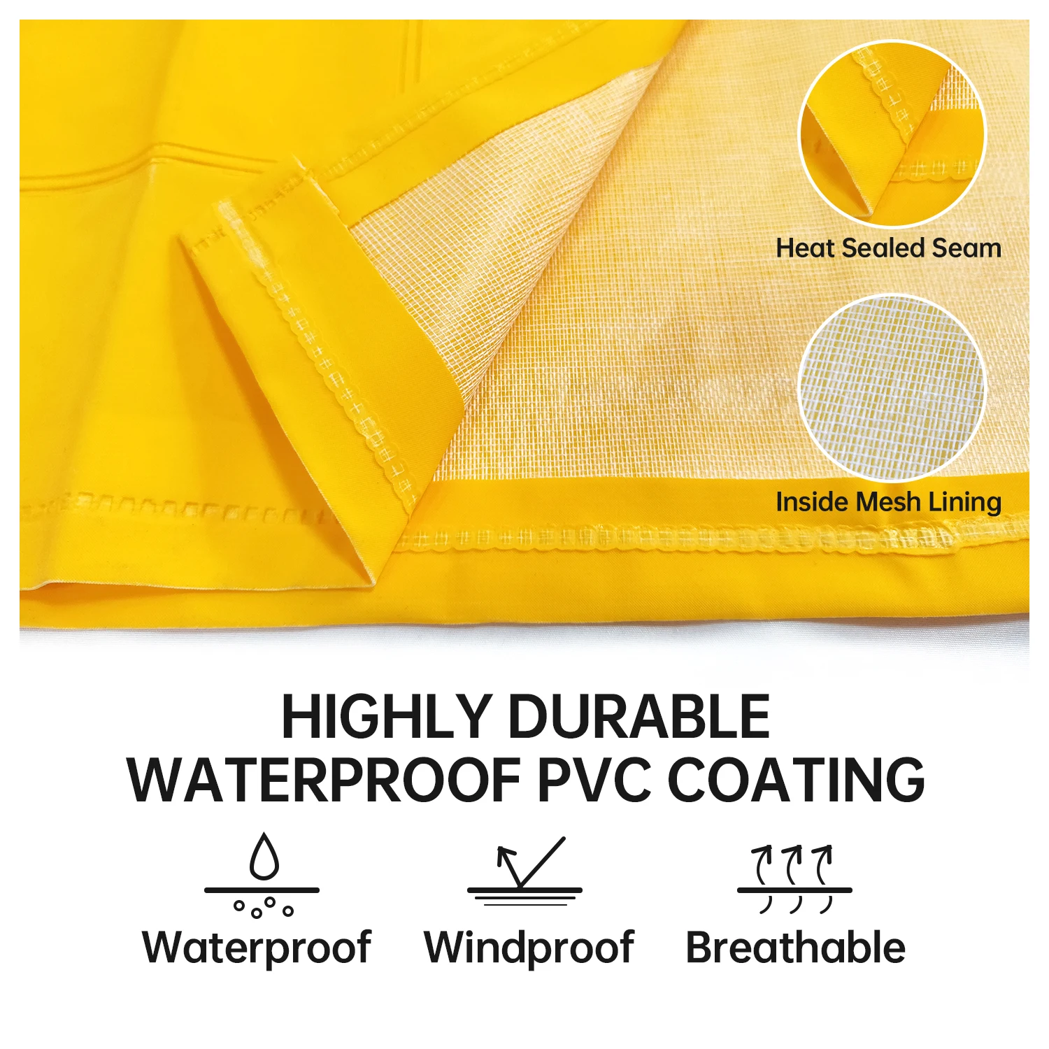 PVCポリエステル フード レインコート ワークウェア ユニセックスの2枚組ハイヴィス レインコート 6