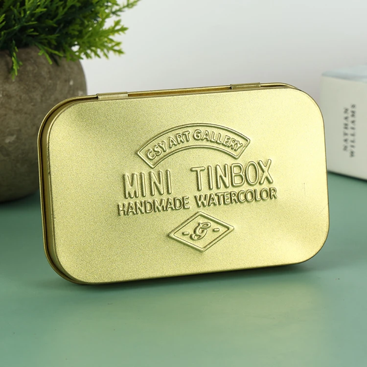 custom tobacco tin Custom Small Rectangle Flip Lid Match Tobacco Packaging Container Metal Tin  Embossed