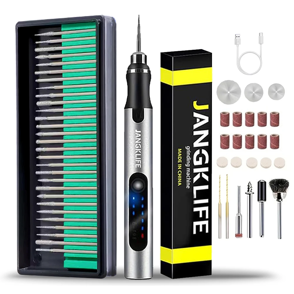 JANGKLIFE 3 Variable Speed Rotary Tool Cordless Rotary Tool Set With 55pcs Accessories Kit