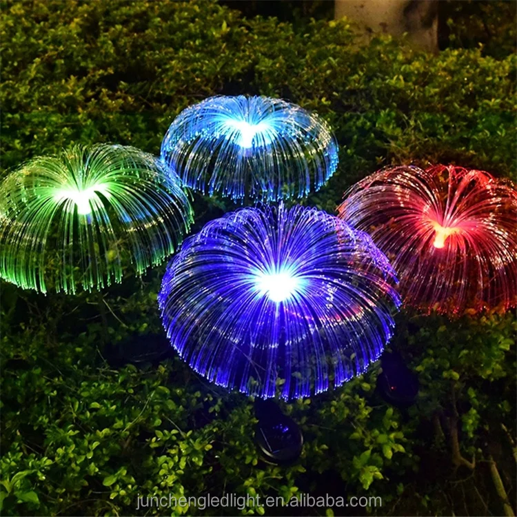 2 Pack Led Fiber Optic Jellyfish Light Fairy Style Colorful Decorative ...