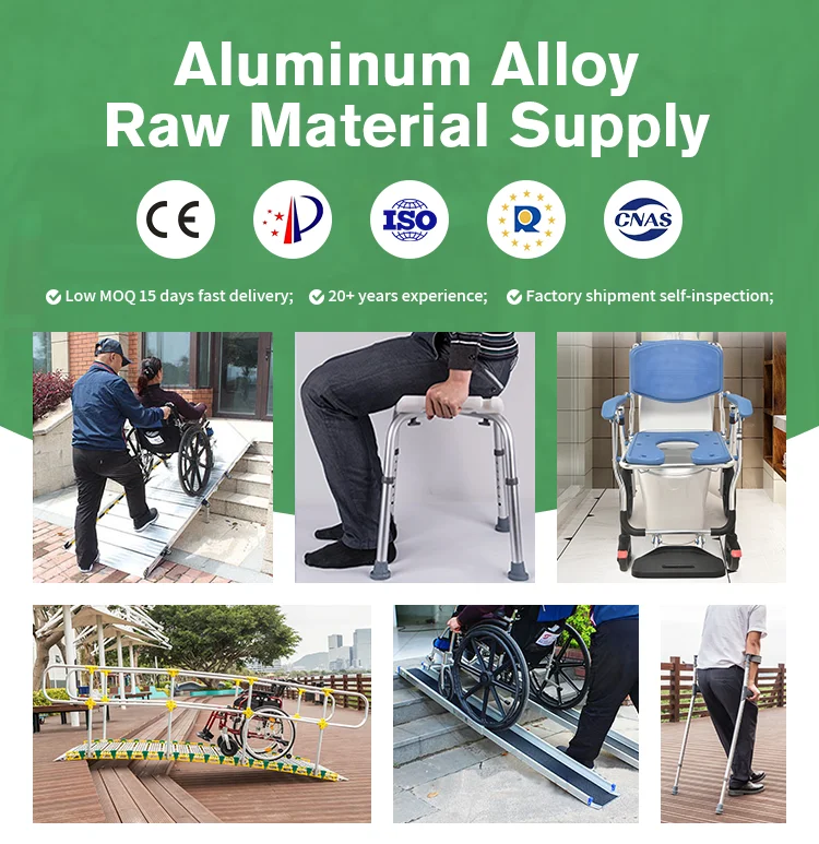 Adjustable height aluminum walker rollator folding walker adult light weight walking aid factory