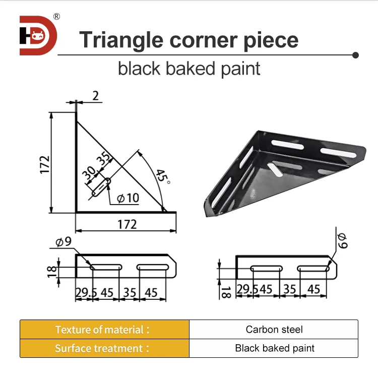 Aluminum Profile Large Bed Corner Code Heavy-duty Layer Board Support Frame Bed Board Triangular Support Frame factory