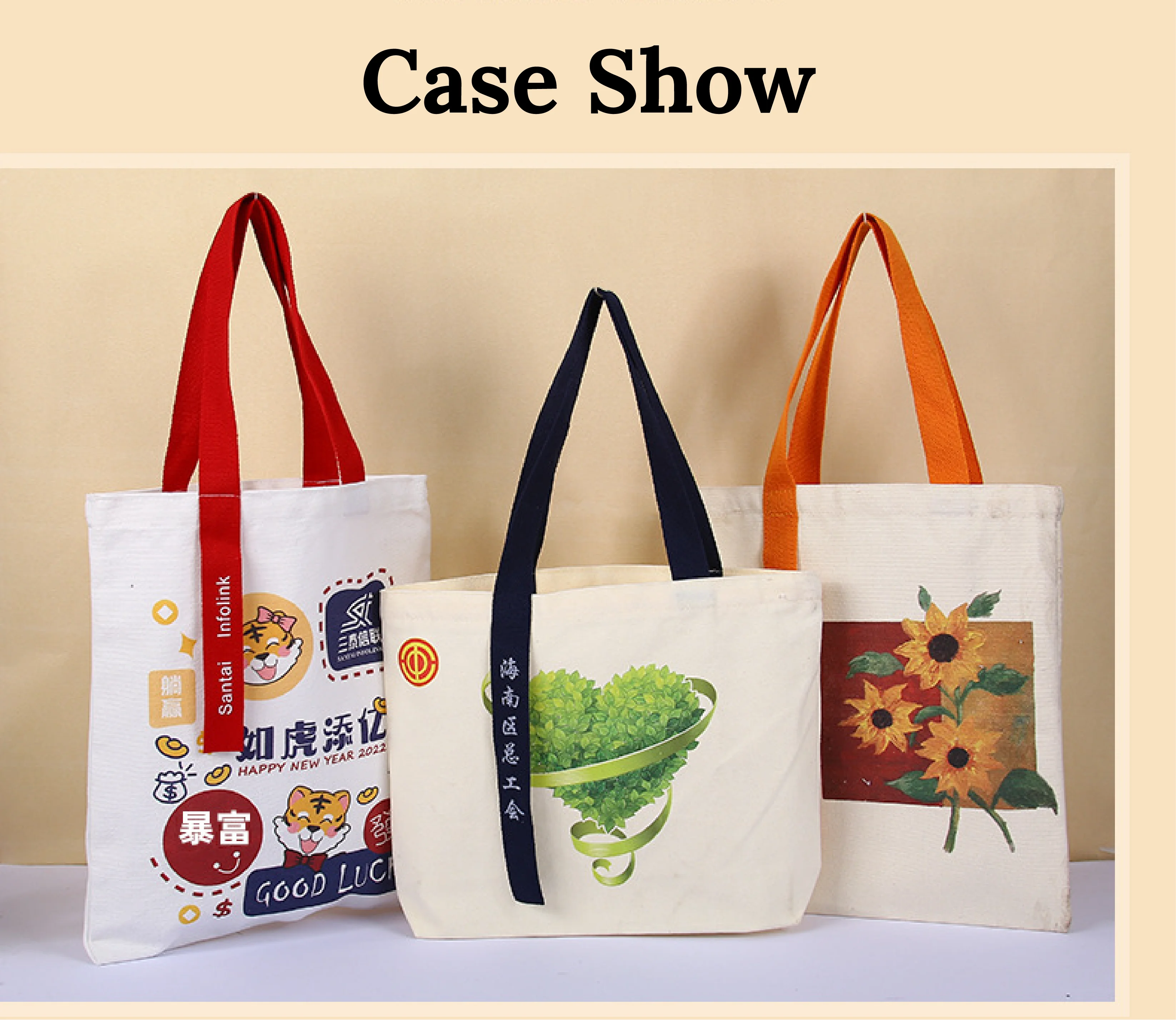 Plain Women's Canvas Tote Bag With Custom Printed Logo Organic Cotton ...