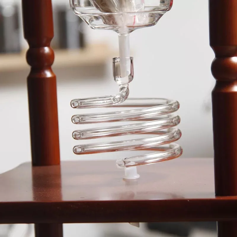 Cold Drip Brew Coffee Maker with Tower Wood Base Stand Color Optional