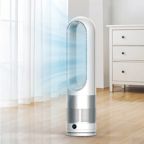 Tower Fan Bladeless Heating and Cooling Fan With HEPA Filter Remote Control Leafless Fan Safety for Child