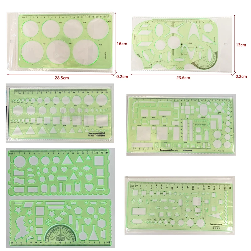 29 стиль многофункциональная шаблонная линейка чертеж круг Геометрия математическая архитектурный дизайн интерьера Шаблон Линейка