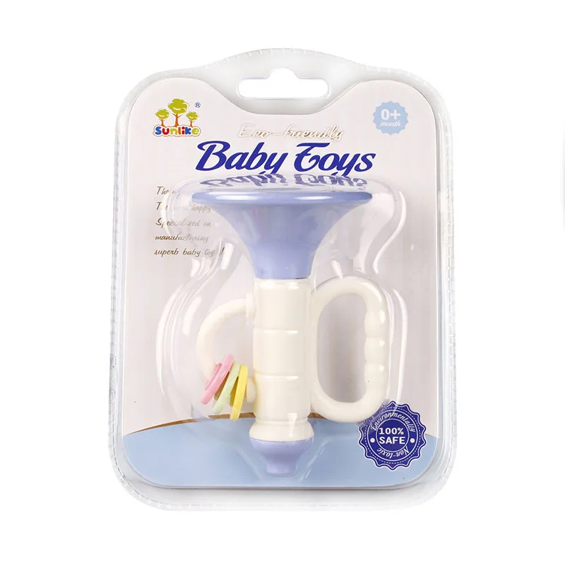 New design hanging bell plastic rings baby rattle teether for baby