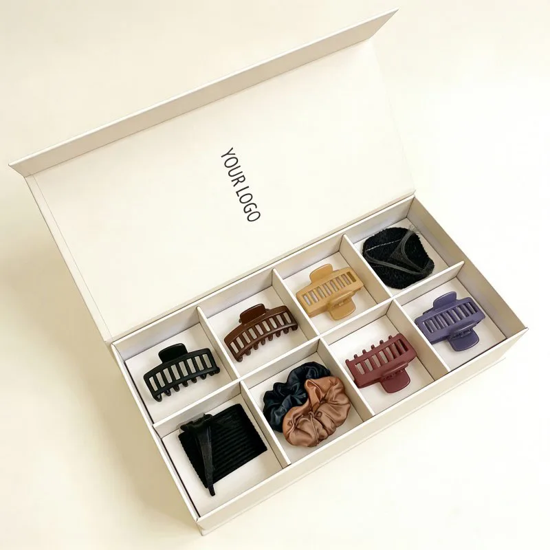 Luksuzni akcesori za kosu kutija za žene ljudski klipovi za kosu kartonski kutija za pakovanje magnetni flipovi za kosu