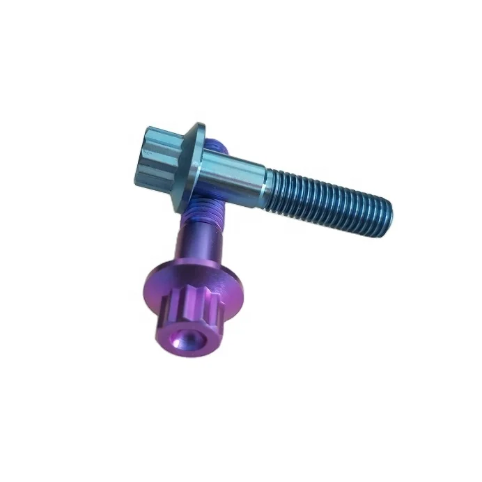 M7x32 12 Point Flange Head Titanium Bolt in Gold