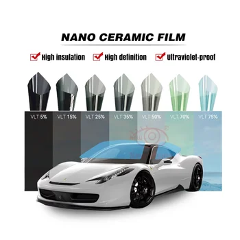 1.52x30m HD Nano Ceramic Auto Car Film Self Adhesive Sticker UV Rejection Solar Window Tint Prottective