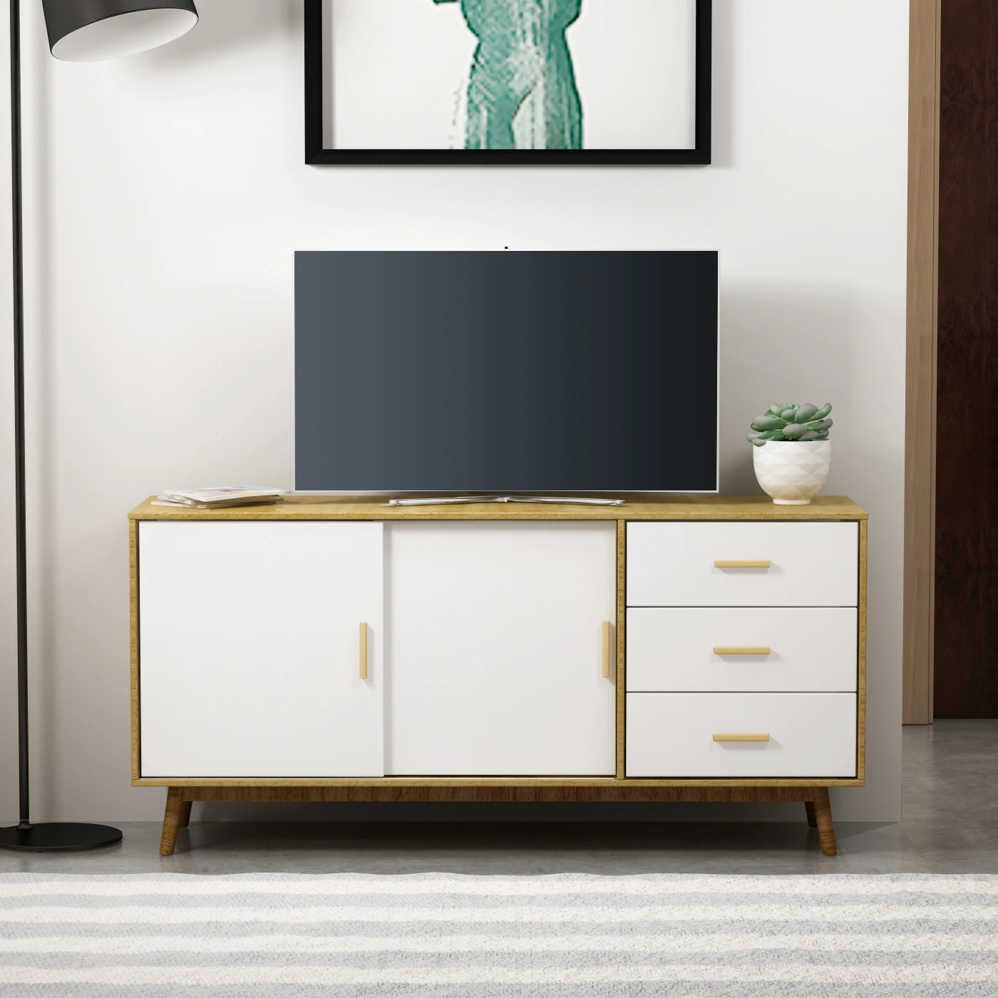 Modern Tv Stand Furniture Wood Tv Stand And Coffee Table White Corner