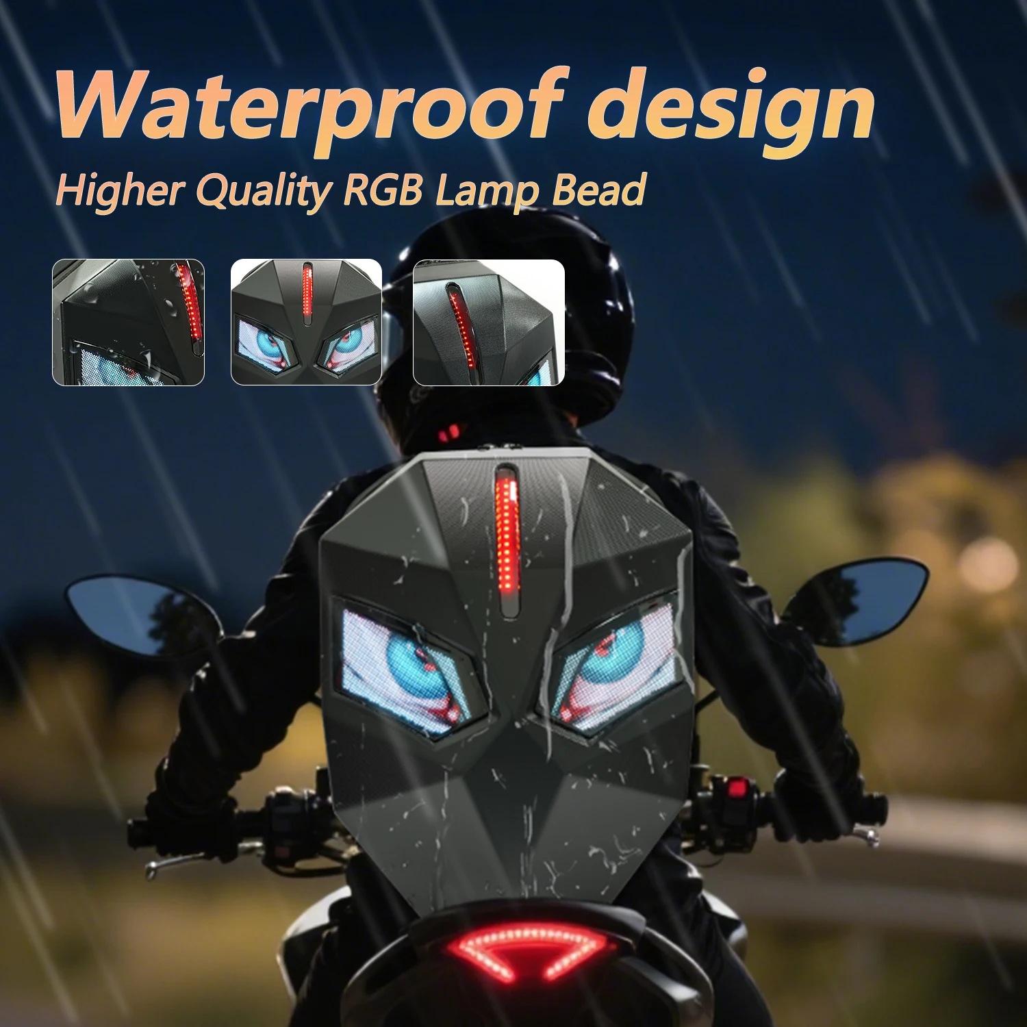 Small Rider Bag Led Smart Motorbike Bag with LED Lights - Control via App