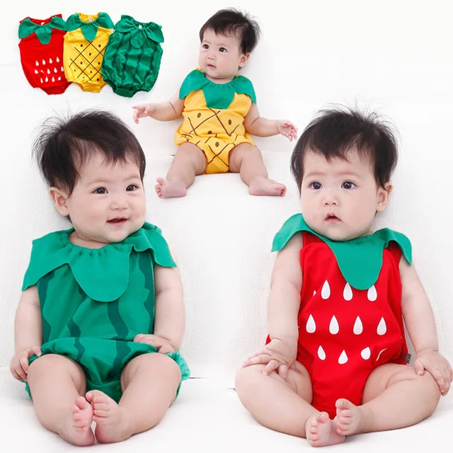 Cute Super Cute Baby's Suit Clothes Newborn's Wrap-up Suit Baby's Triangle Ha-ha Suit Cartoon Climbing Suit Thin Summer