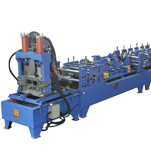 Automatic Steel Frame Channel Punch Holes C Z Purlin Roll Forming