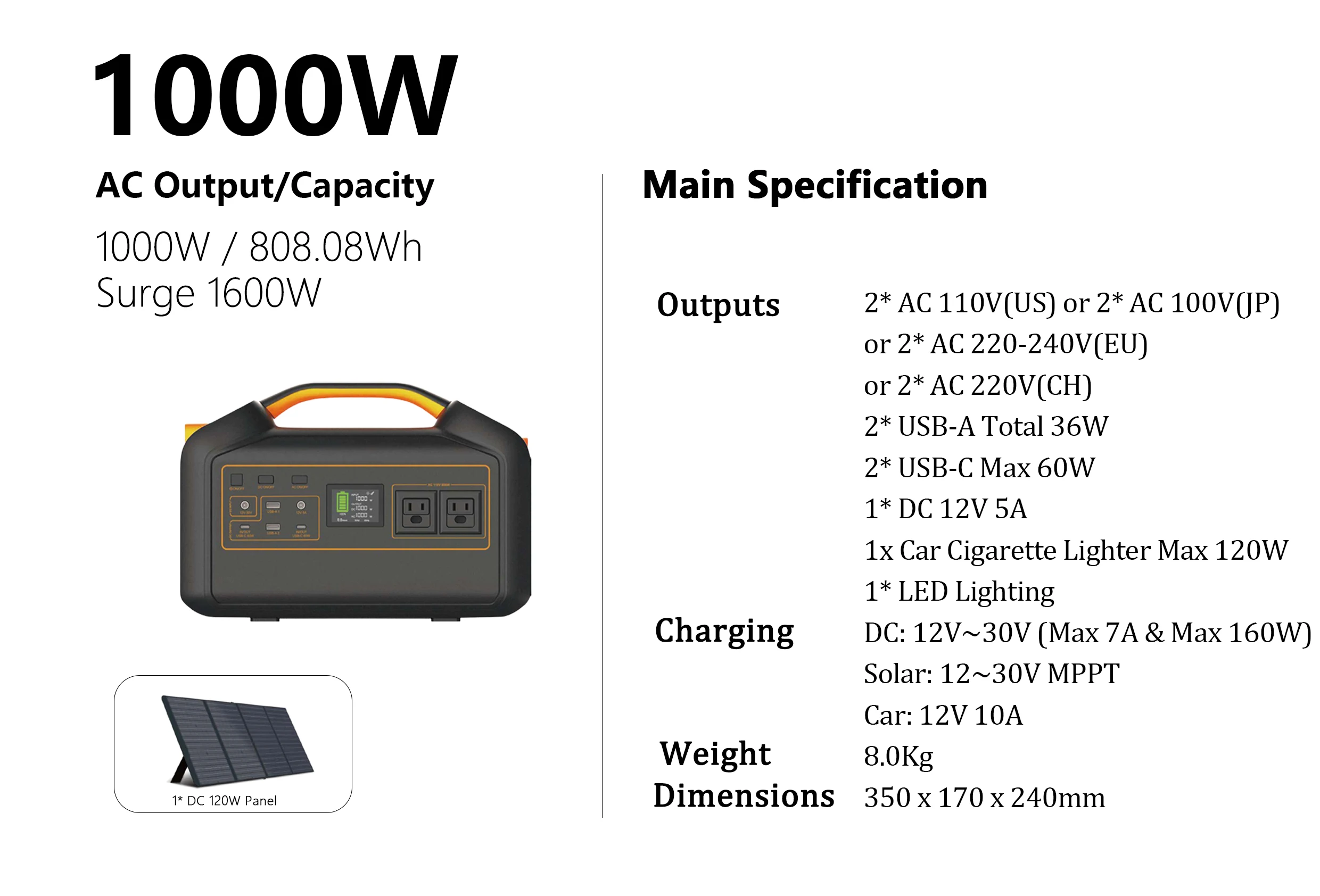 Smart 1000w Portable Power Station Portable Solar Power Station System Portable Power Station With Solar Panel