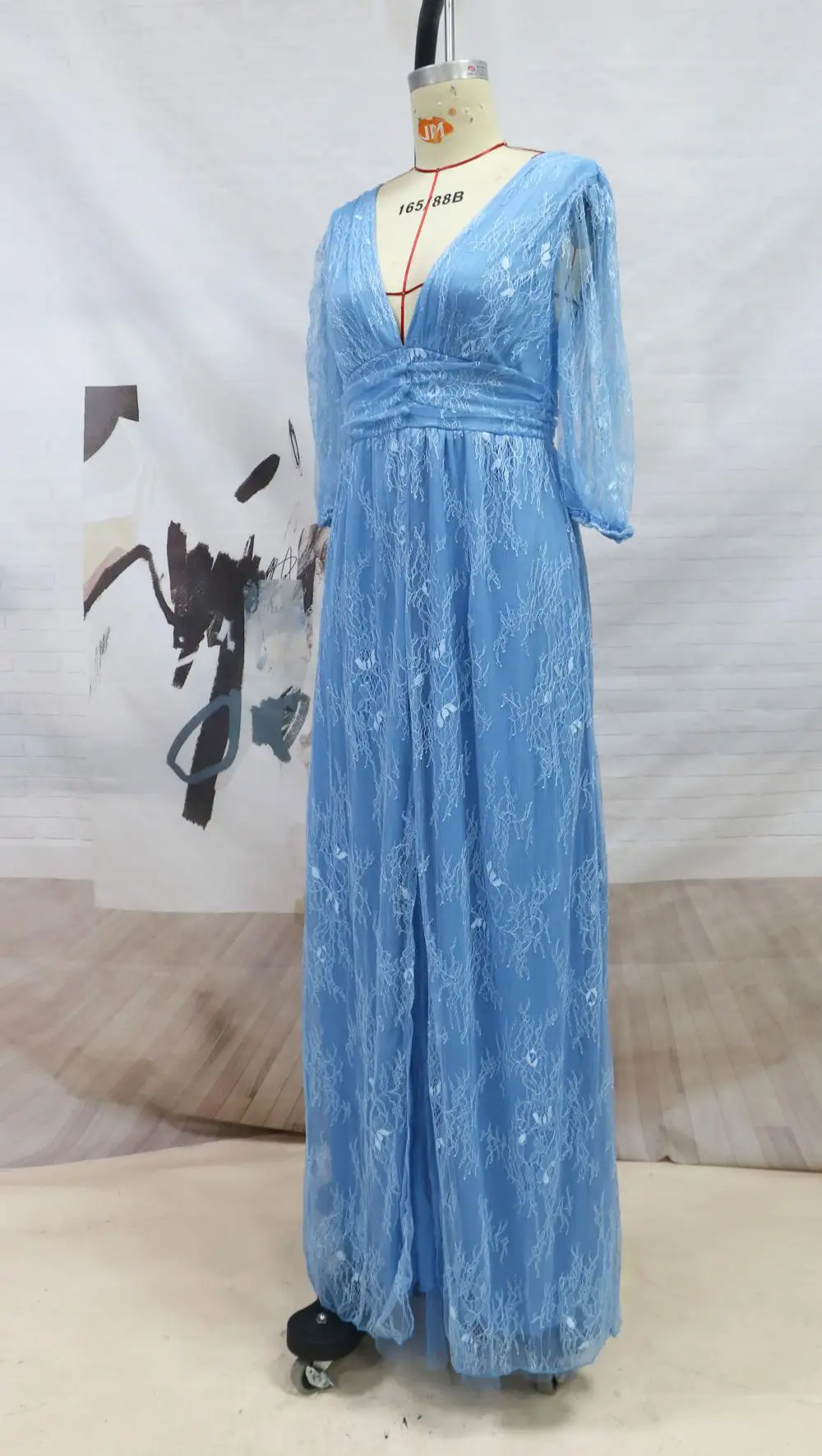 New Model Party Dress Plus Size Plus Size with Glitter Fabric Plus Size Blue Color Evening Dress