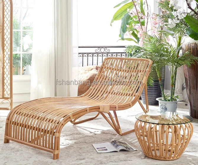 bali rattan effect sun lounger