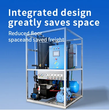 1Ton Tube Ice Machine with 500kg Ice Storage 4.6KW Industrial R404a/R22 Ice Tube Maker