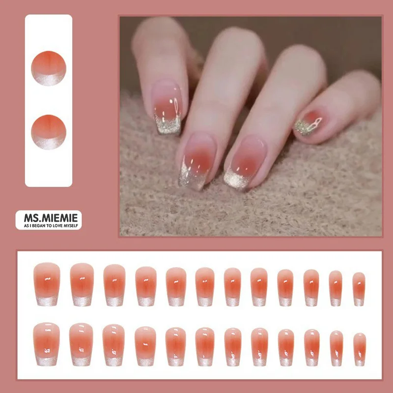 Ms.Miemie 24-Piece ABS French Short Nails Nail Wholesale Wholesale Press on Nails