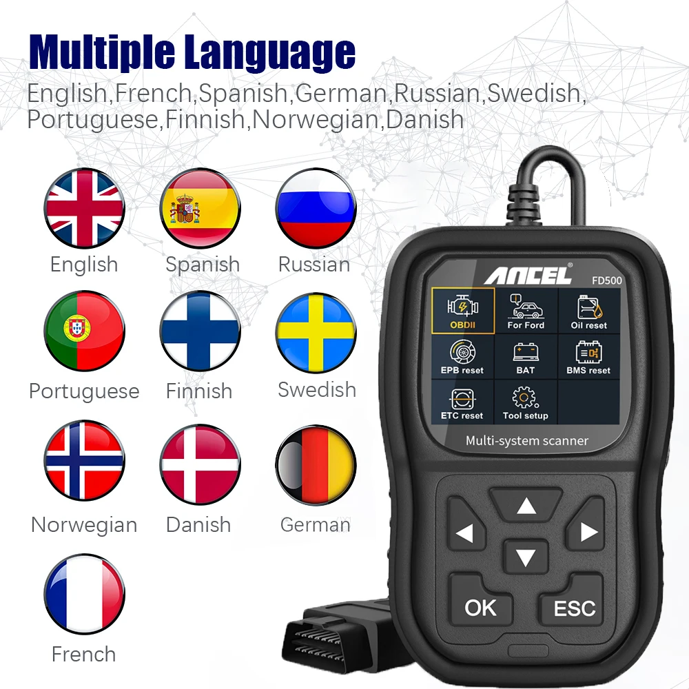 ANCEL FD500 Reset Functions