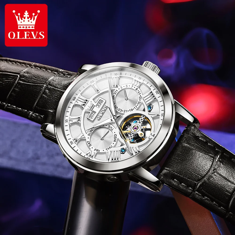 オウ OLEVS 6668 Brand Agent - Superior Man's Watch with Leather Band