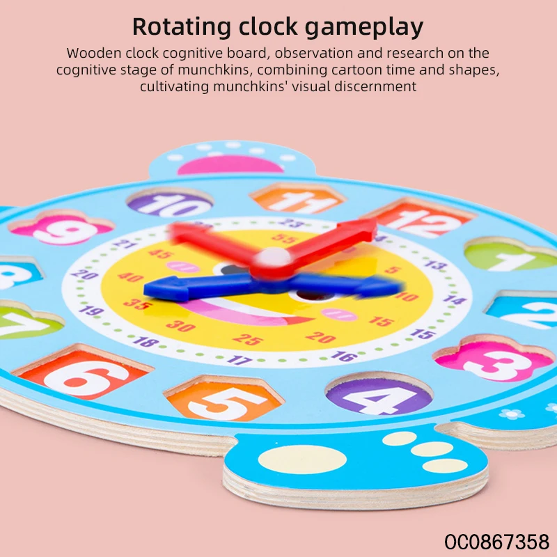 Diy 3d Wooden Toys Montessori Early Education Puzzle Clock for Kids ...
