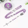 004 Purple Rosary Necklace with Box