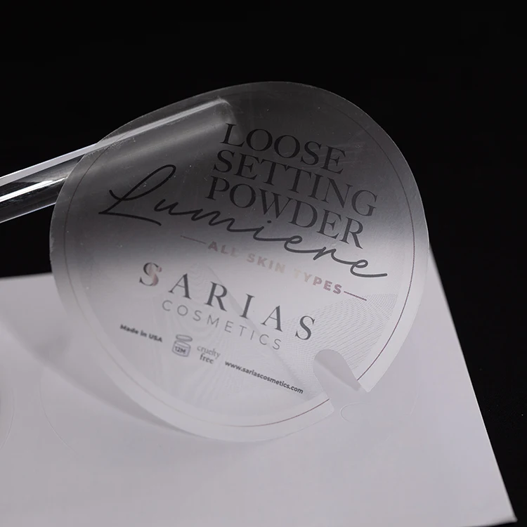 product customized waterproof transparent vinyl label stickers printing design logo clear adhesive round pvc product packaging stickers926-9