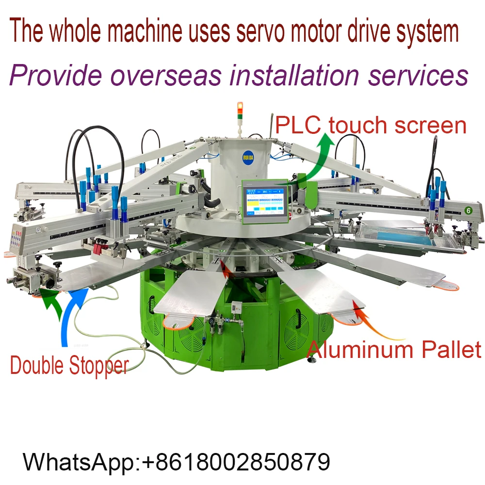 6 Color Automatic Screen Printing Press Machine Micro Registration ...