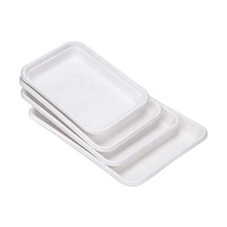 Globally Popular Biodegradable Disposable Multi Compartment Bagasse Food Lunch Tray With Lid