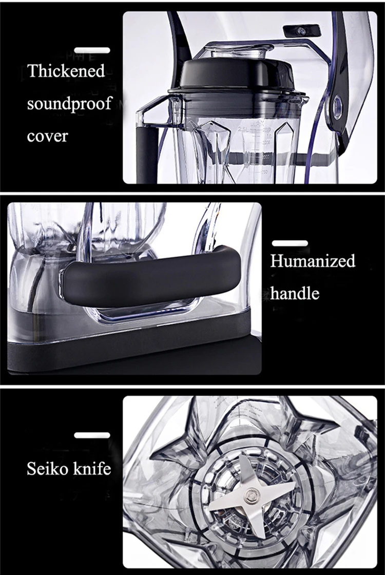 Silent Heavy Duty Soundproof Blender With Cover Blenders Low Noise Quiet Blender with Soundproof Cover