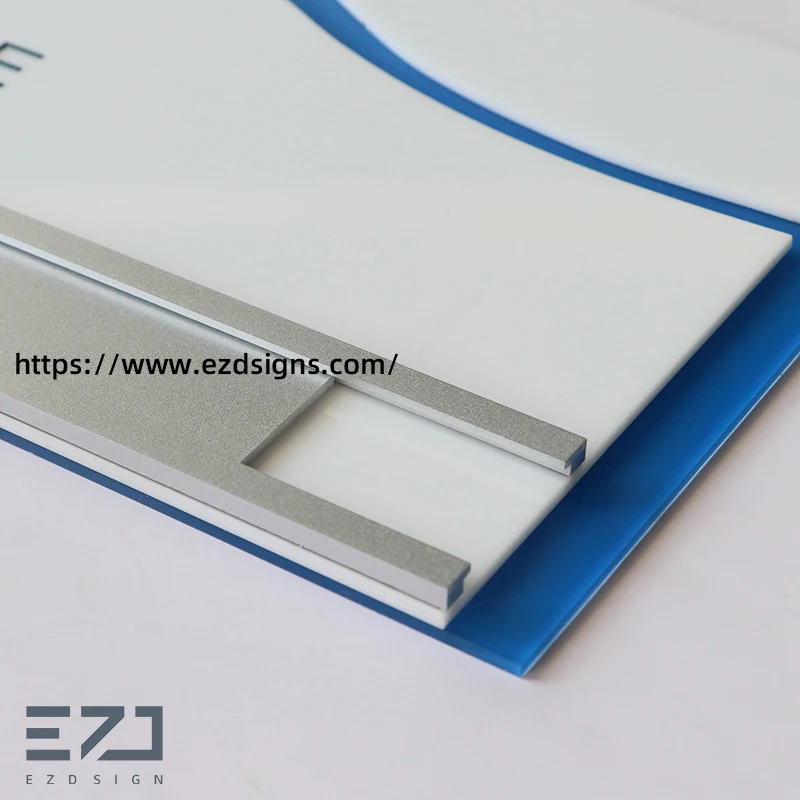 Ezd Custom Acryl Office Slide Door Plates ADA Compliant Signage Braille Door Number Sign for Office Building