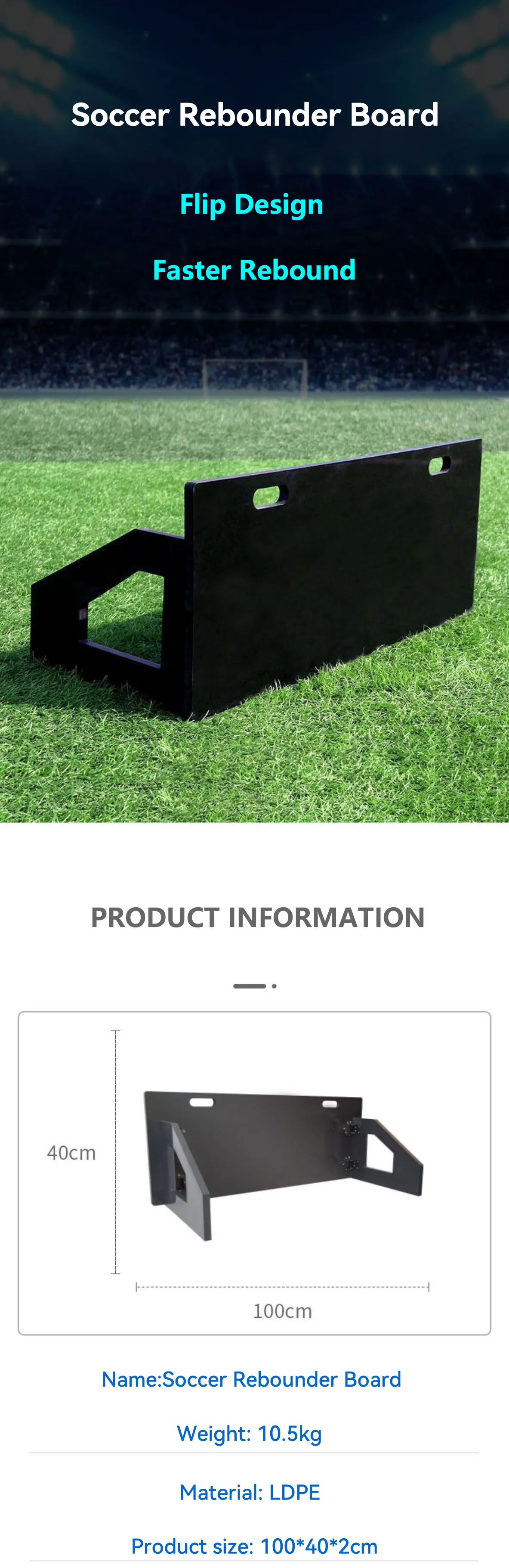 Soccer Rebounder Board Soccer Goal Football Wall Rebound Kickback Ball