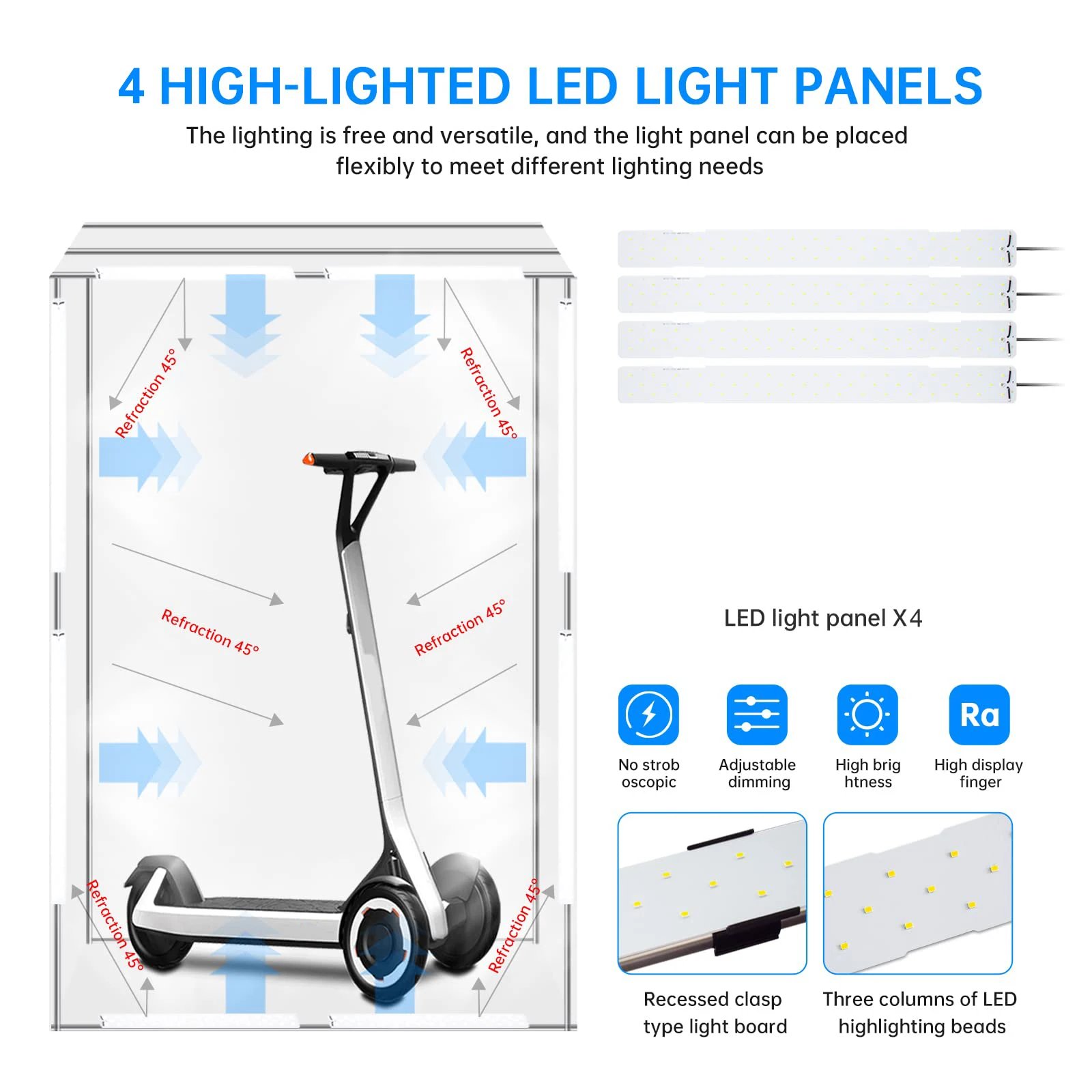 200cm 3 Color Backdrops Photobox Large Studio Light Box 160W Photo Shooting Tent for Photography Portrait Model Clothes
