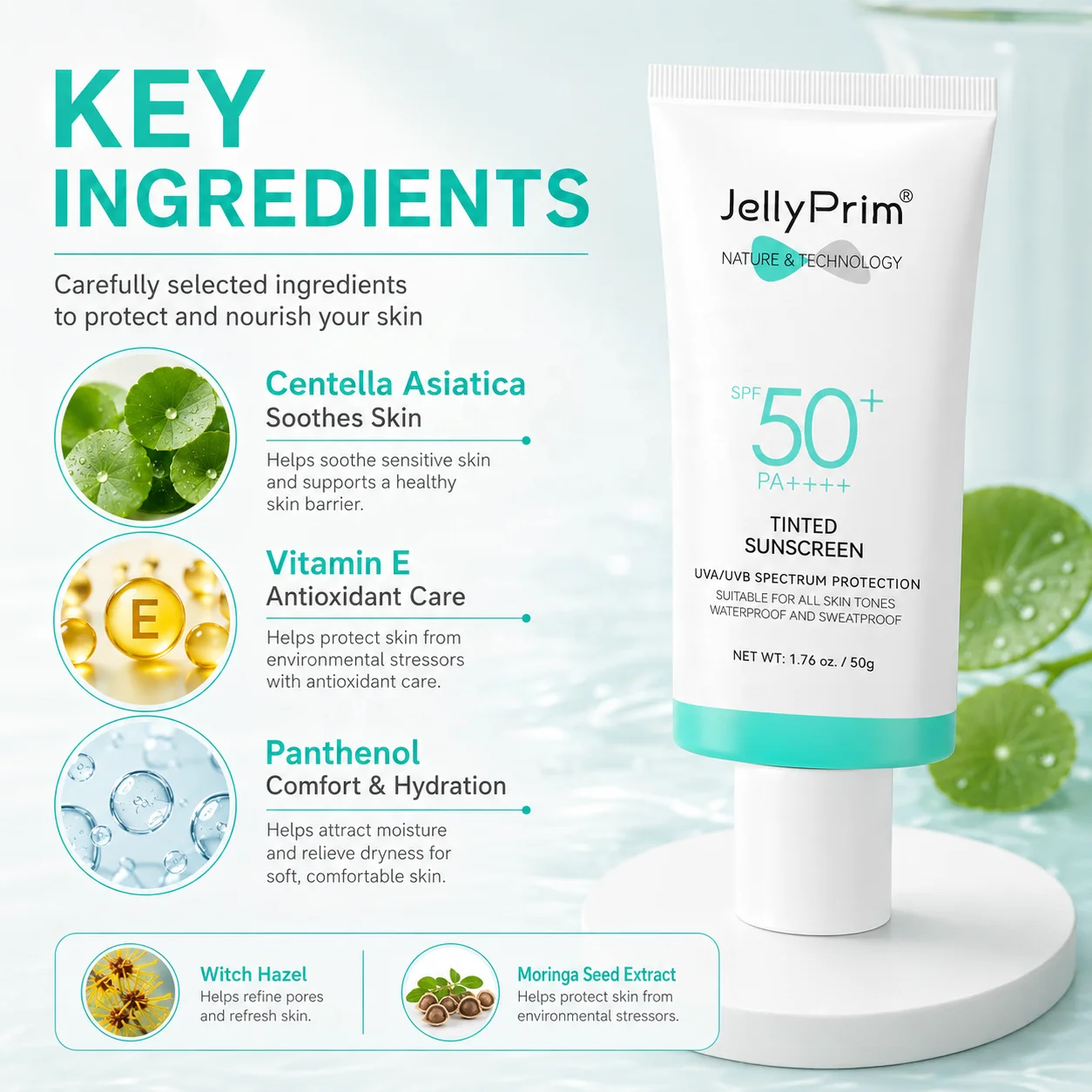 Wholesale Tinted Sunscreen Private Label Natural Organic Moisturizing UVA UVB Sunblock Repairing Sun Damage Sunscreen Cream