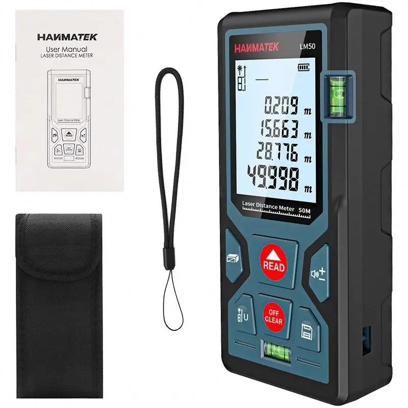 Лазерный дальномер LM50/LM100 50 м 100 лазерный измерительный инструмент цифровой измеритель расстояния линейка тестовый горизонтальный пузырь