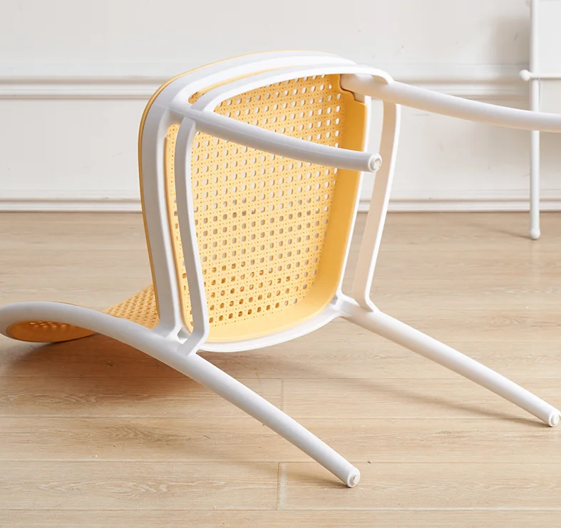 Bistro Cafe Outdoor Dining Balcony Chair Pink Nordic Armless White Bulk